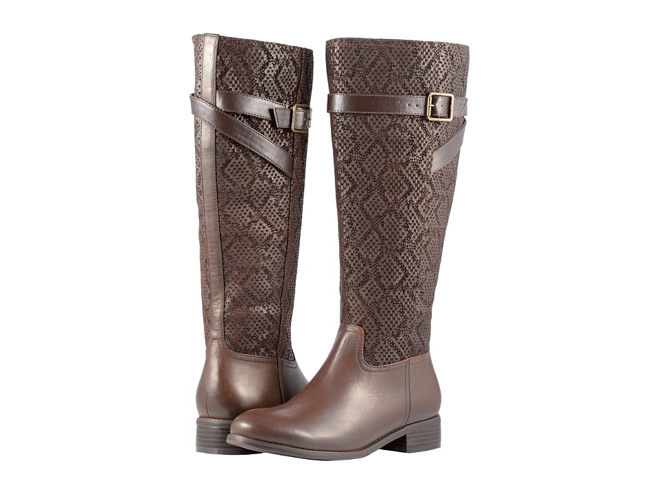 Trotters Lyra (Dark Brown Embossed Snake/Leather) Women