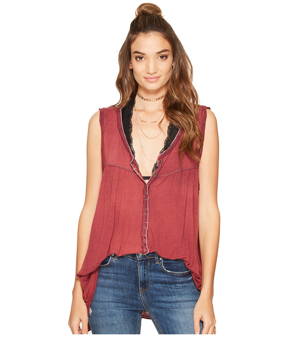 Free People Hudson Tank Top (Wine) Women