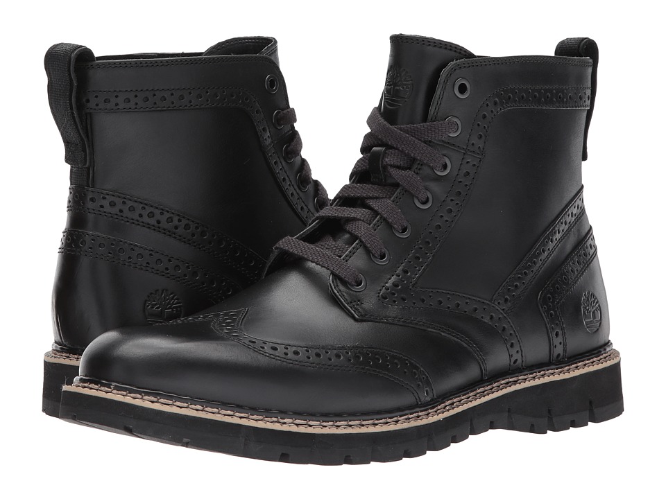 Timberland Britton Hill Wing Tip Boot (Black Full Grain) Men