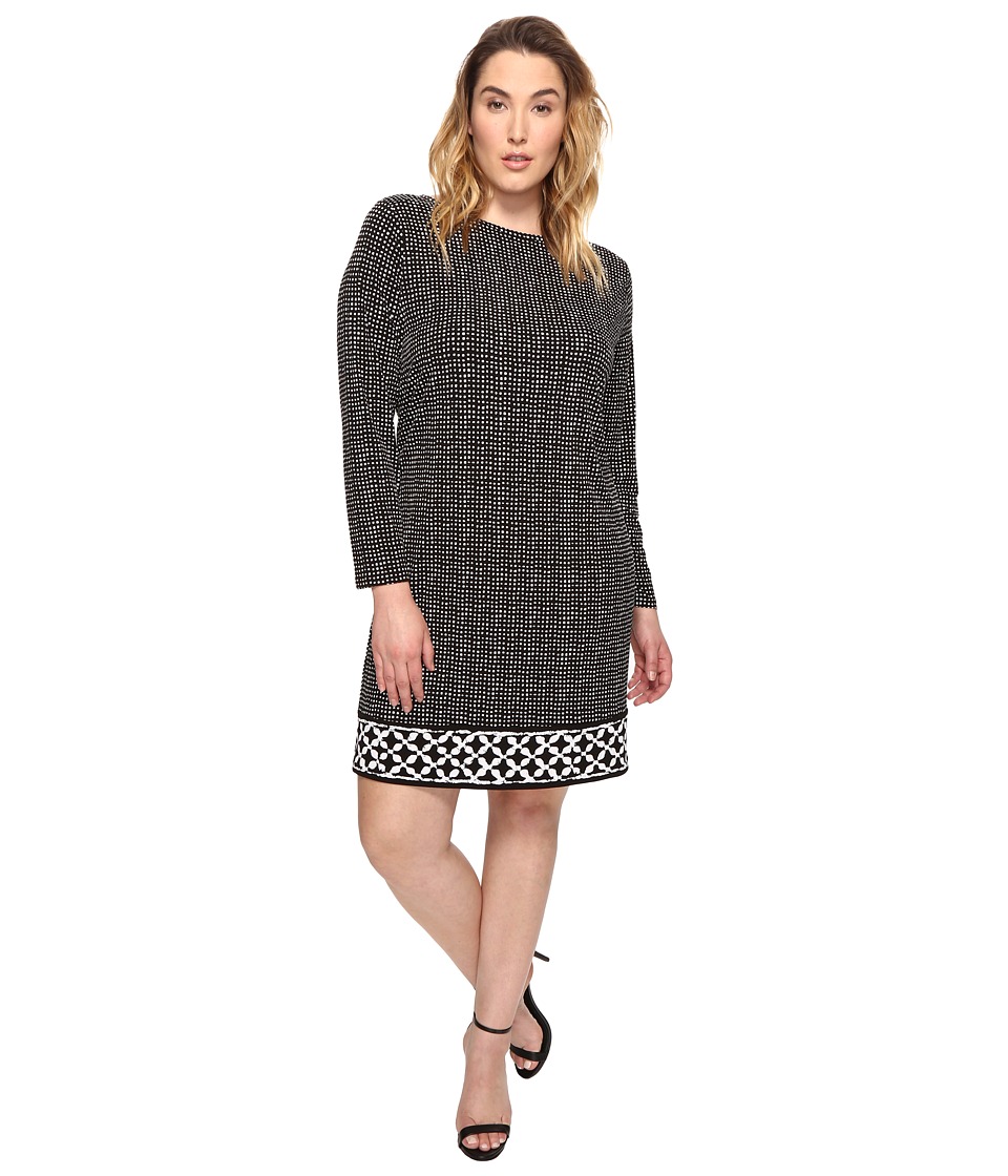 MICHAEL Michael Kors Plus Size Nezla Border Dress (Black) Women