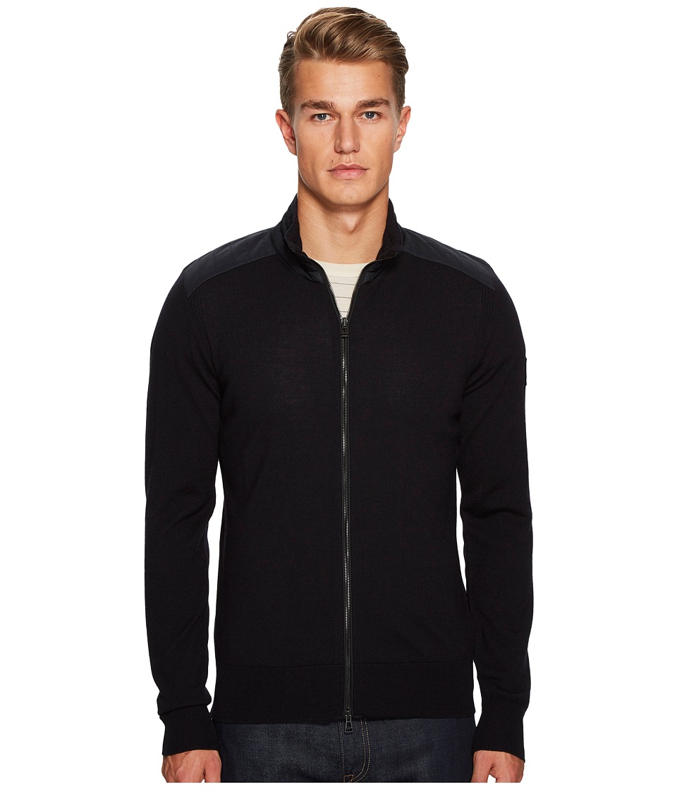 BELSTAFF Kelby Fine Gauge Merino Full Zip Sweater (Dark Navy) Men