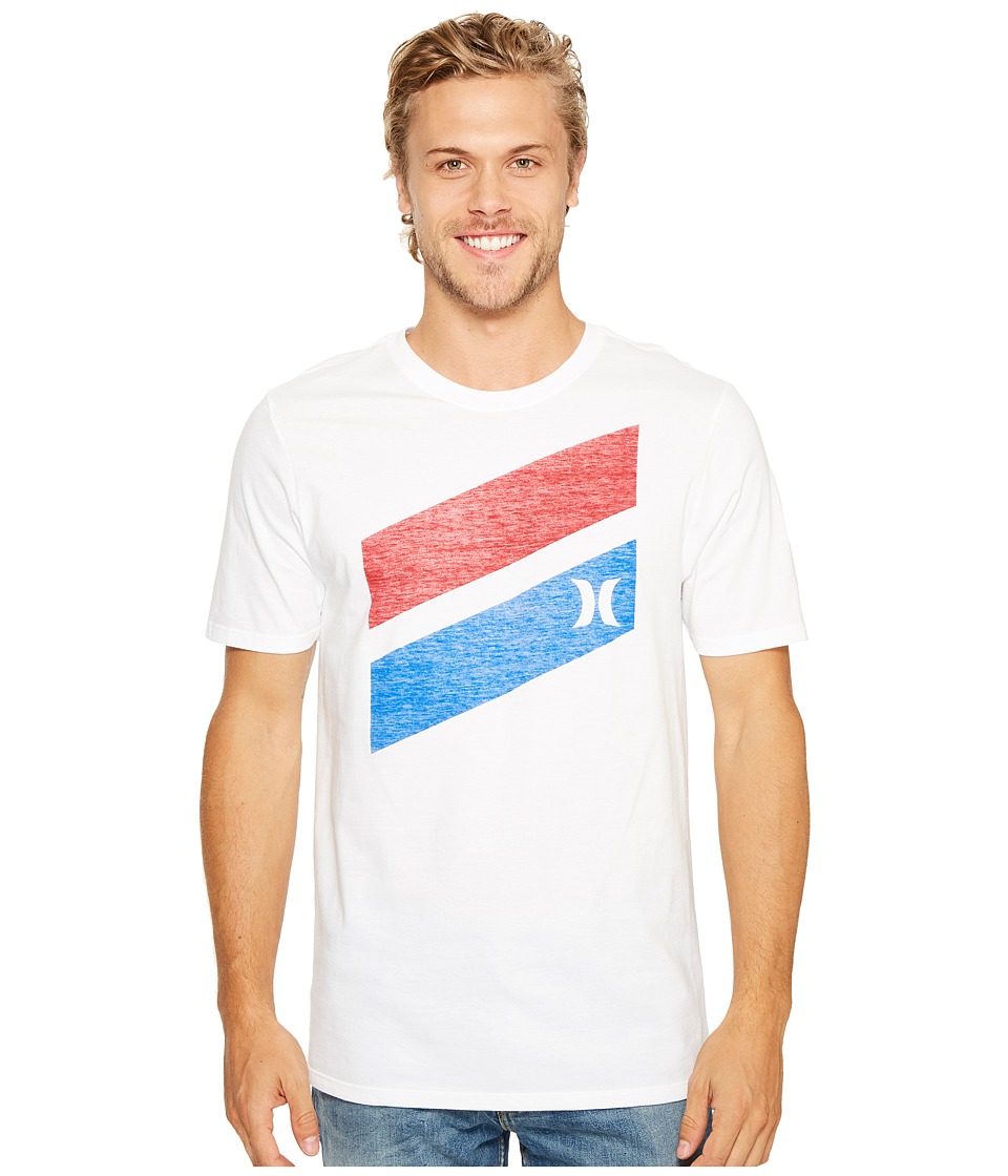 Hurley Icon Slash Push Through T-Shirt (White W) Men