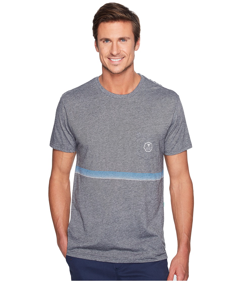 VISSLA Dredger Short Sleeve Pocket Knit Tee (Black Heather) Men