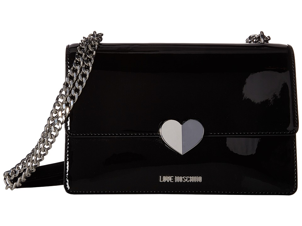 EAN 8054653363182 product image for LOVE Moschino - Metallic Shoulder Bag w/ Heart (Black) Shoulder Handbags | upcitemdb.com