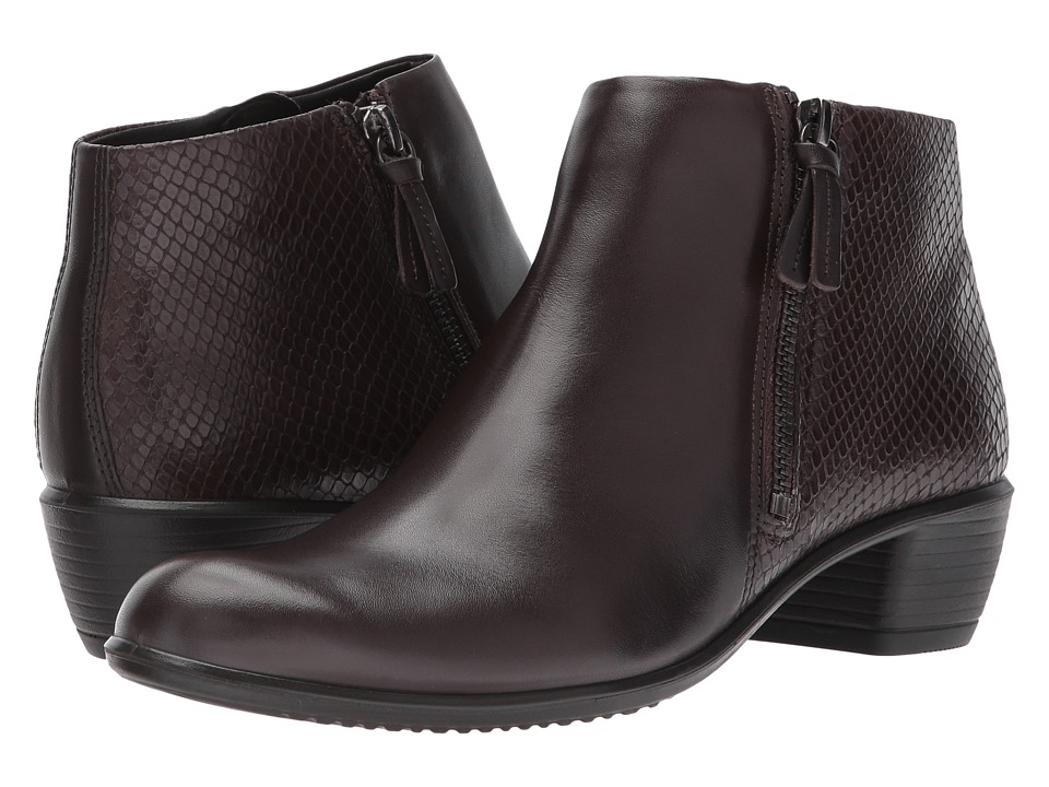 ECCO Touch 35 Bootie (Coffee/Coffee Cow Leather) Women