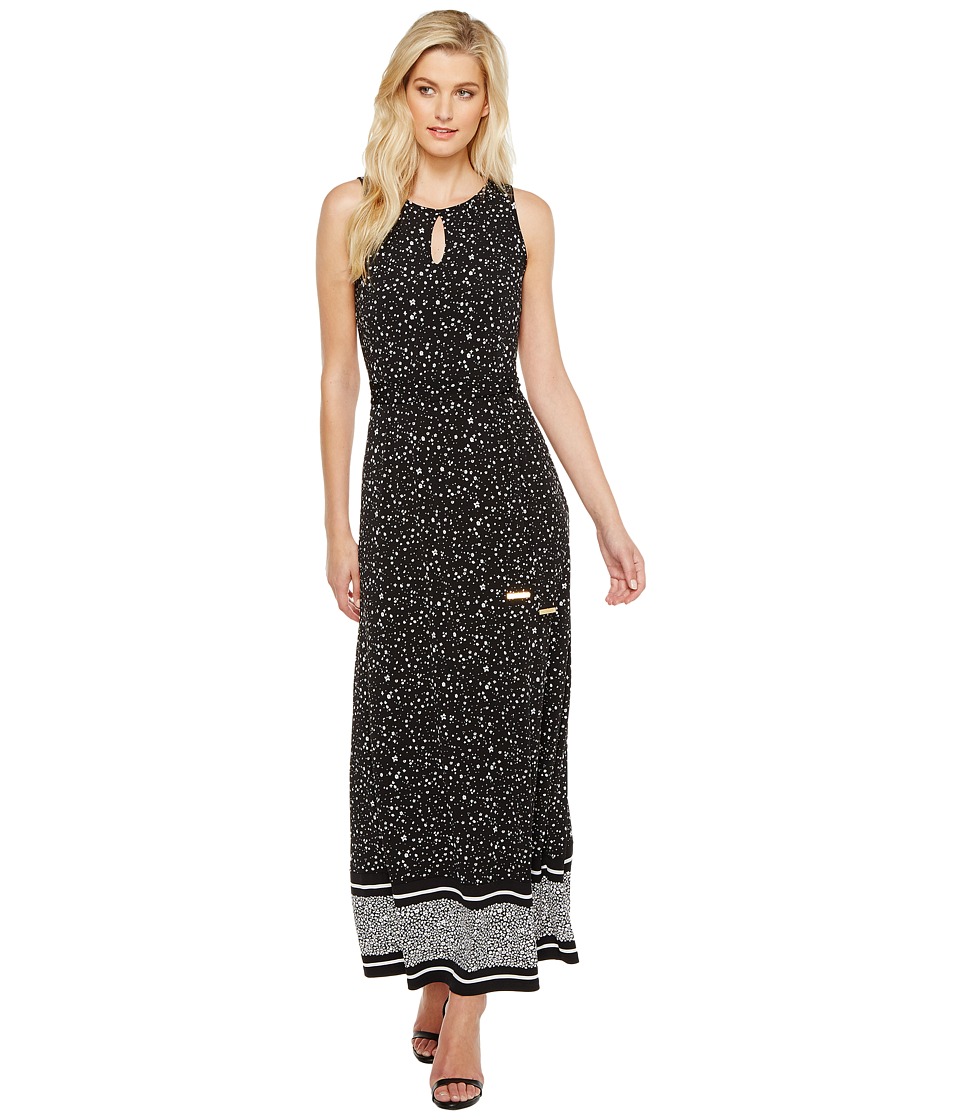 MICHAEL Michael Kors Nora Border Maxi Dress (Black) Women