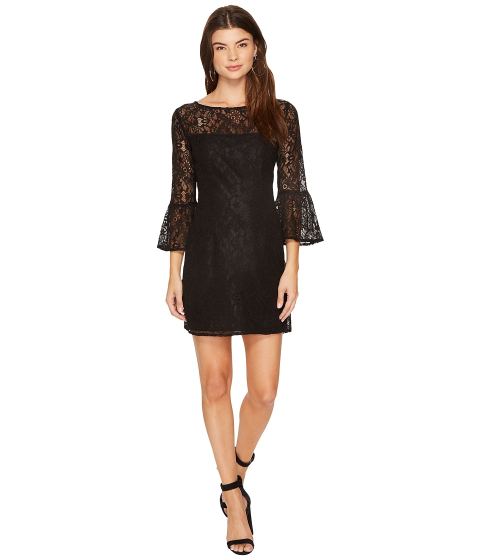 BB Dakota Billie Flutter Sleeve Lace Dress (Black) Women