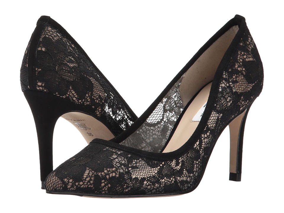 L.K. Bennett Floret (Black Lace Suede) High Heels