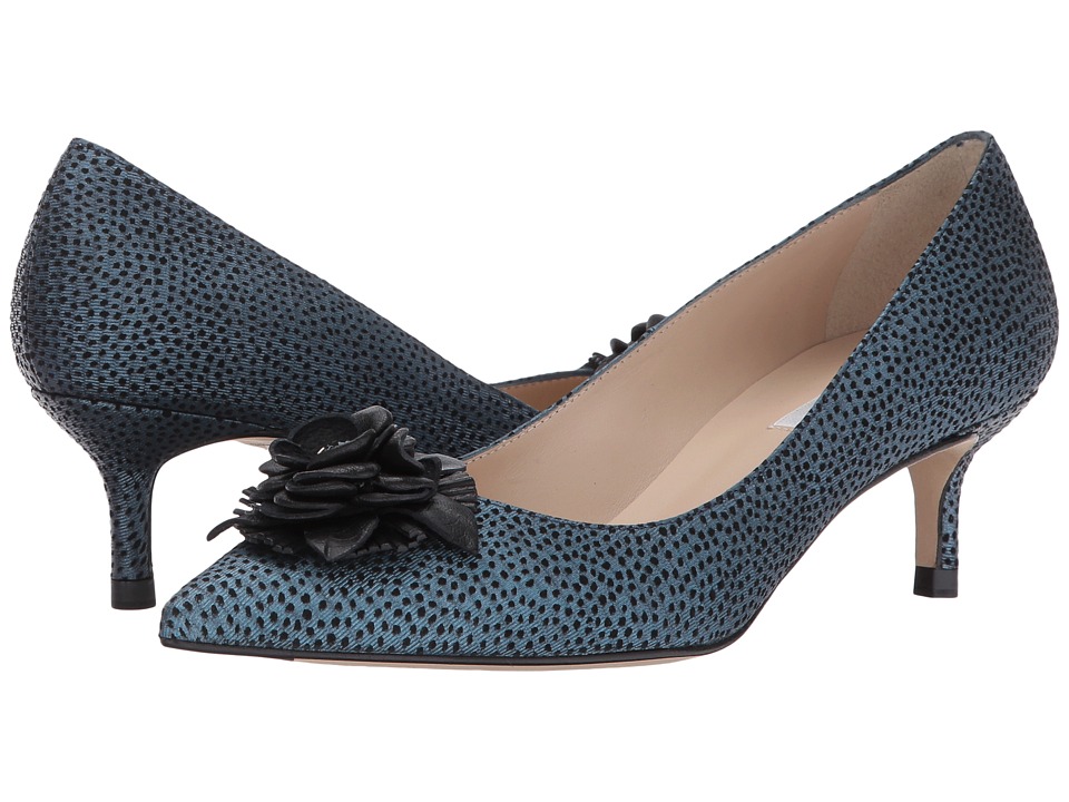 L.K. Bennett Portia (Powder Blue Metallic Flock Leather) Women