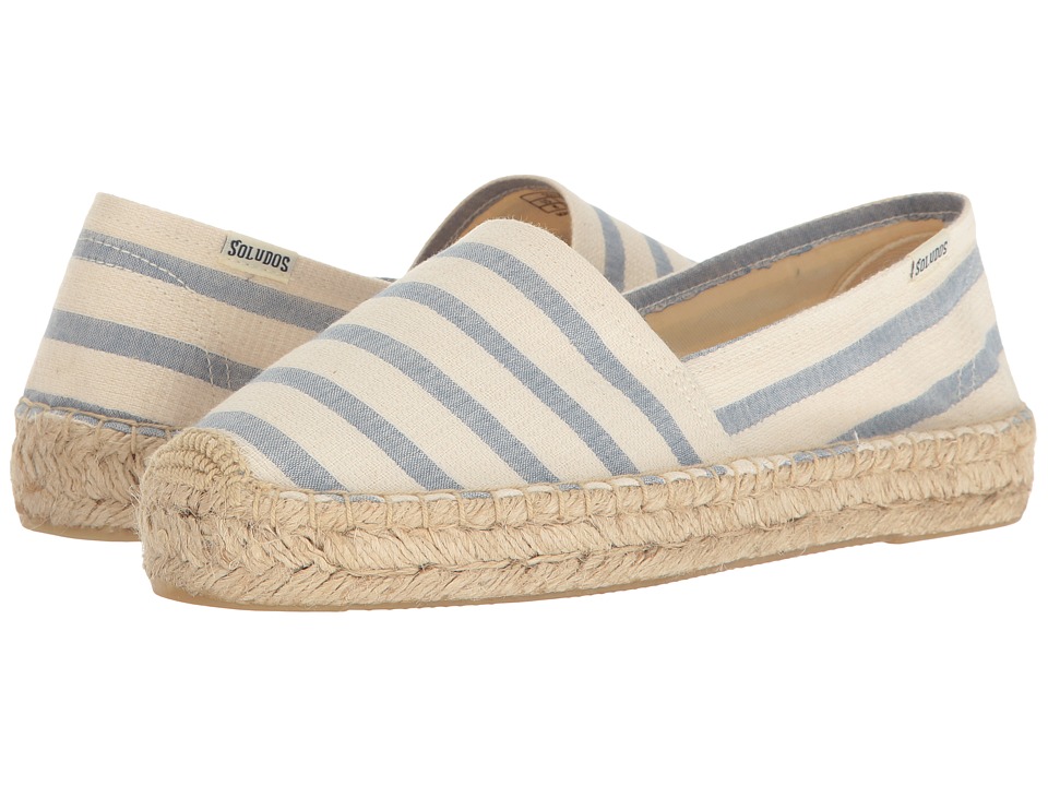 Soludos Striped Original Platform (Natural/Blue) Women
