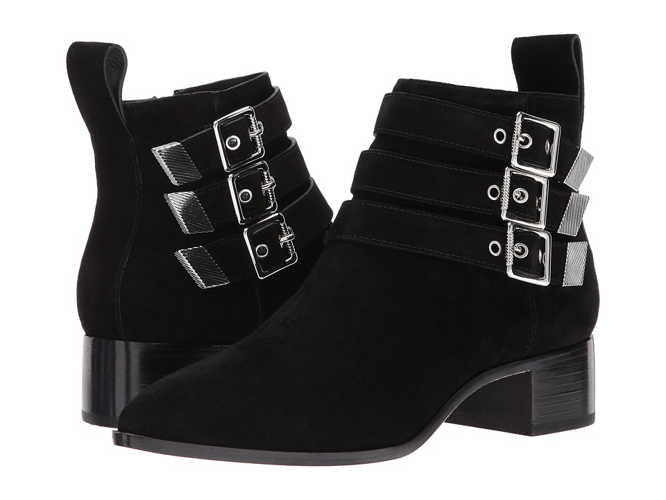 Loeffler Randall Nash (Black Split Suede/Silver) Women