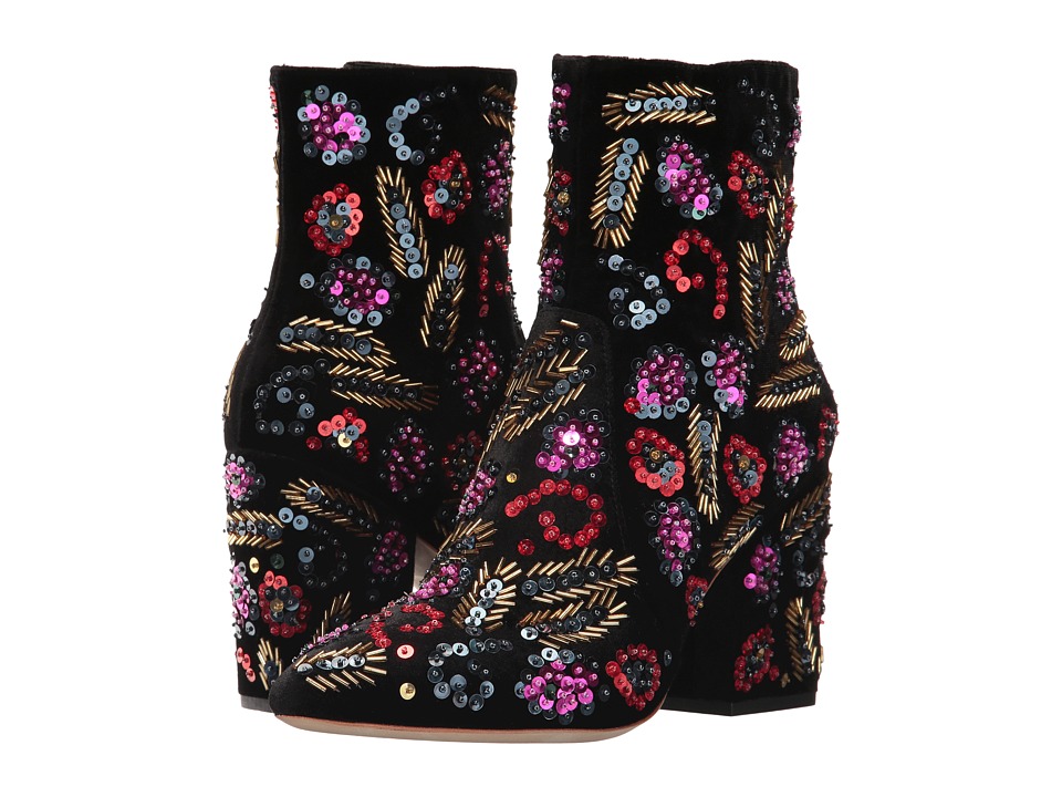 Loeffler Randall Isla (Black Velvet/Multi Sequin) Women