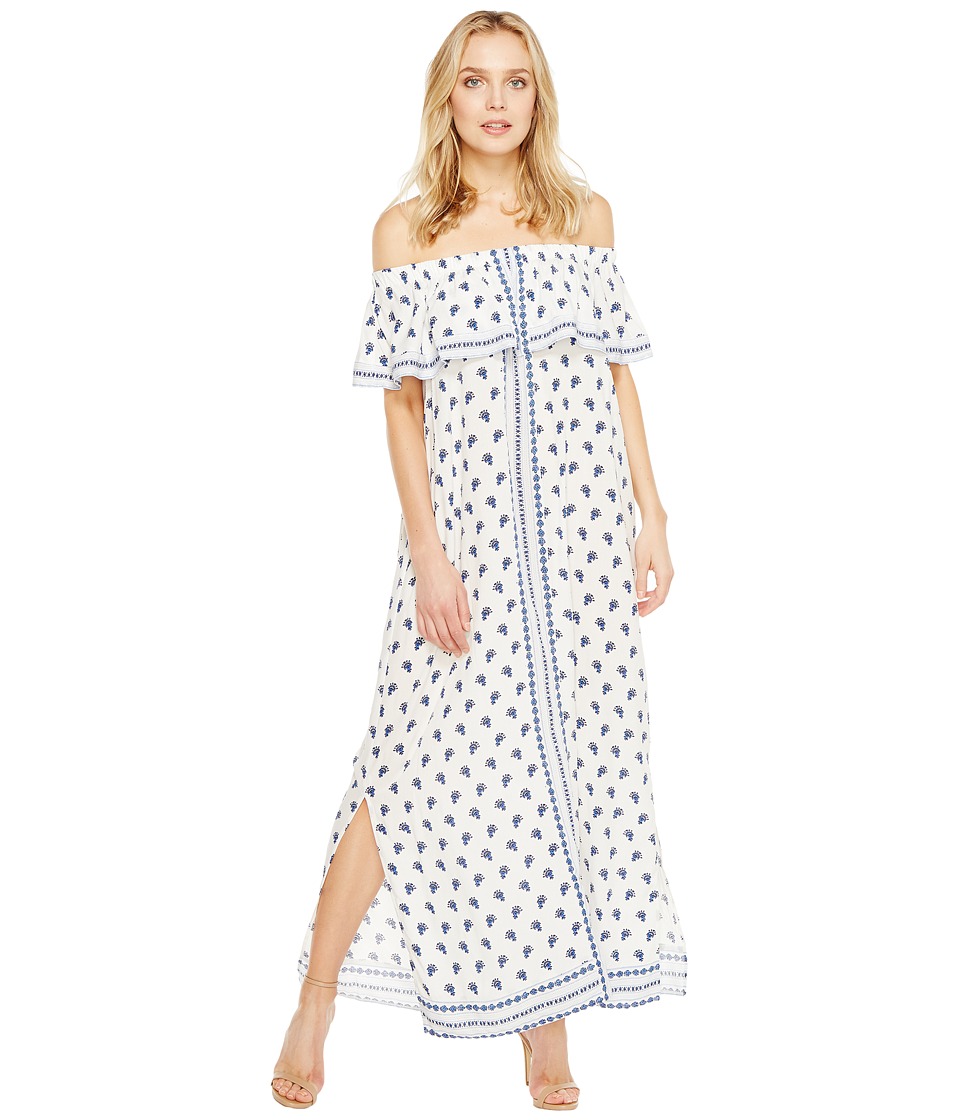 TWO by Vince Camuto Off the Shoulder Paisley Stamp Maxi Dress (New Ivory) Women