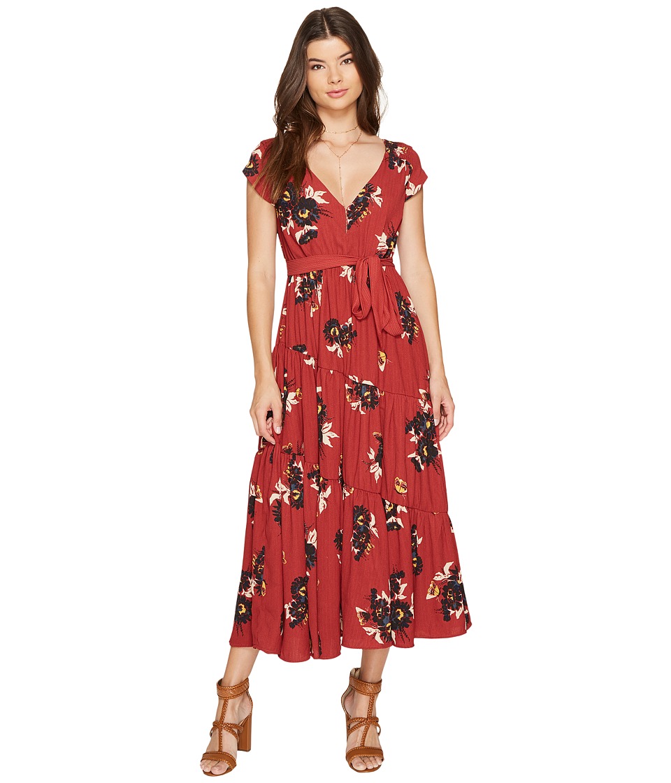 Free People All I Got Printed Maxi (Red Combo) Women