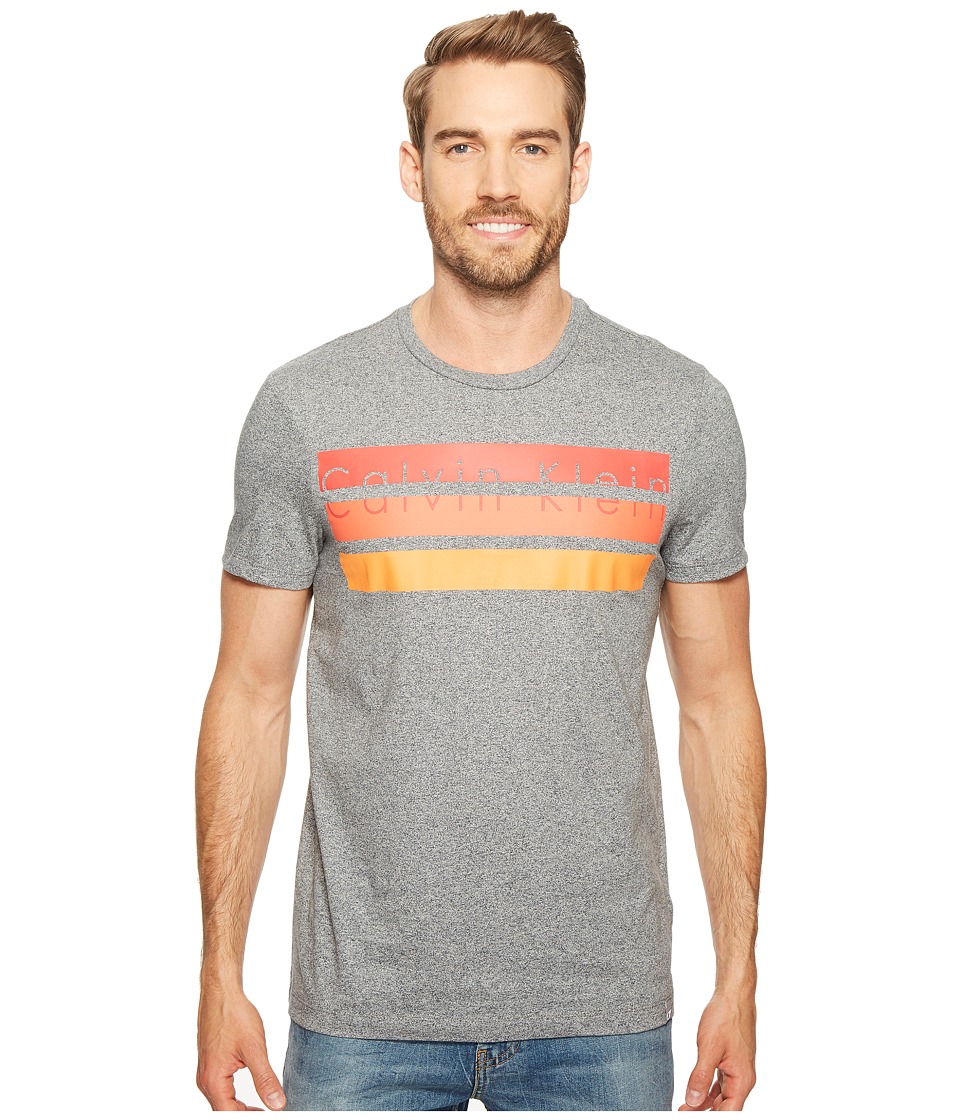 Calvin Klein Knockout Logo Stripe T-Shirt (Meteor Ash Heather) Men