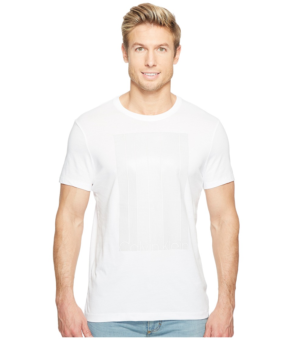 Calvin Klein Mesh Stripe Logo T-Shirt (White Wash) Men