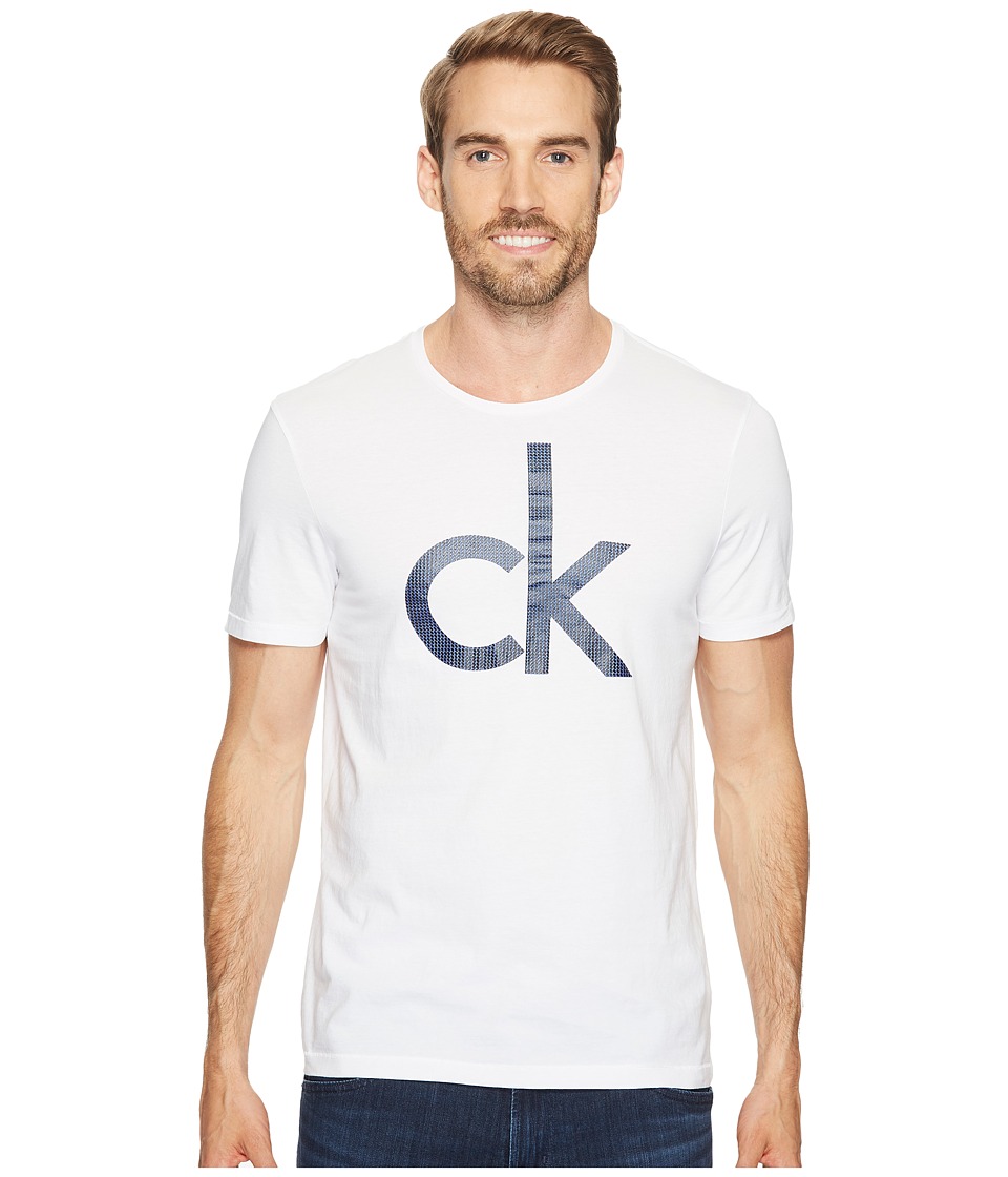 Calvin Klein Jeans Fence CK Logo Crew Neck T-Shirt (White Wash) Men