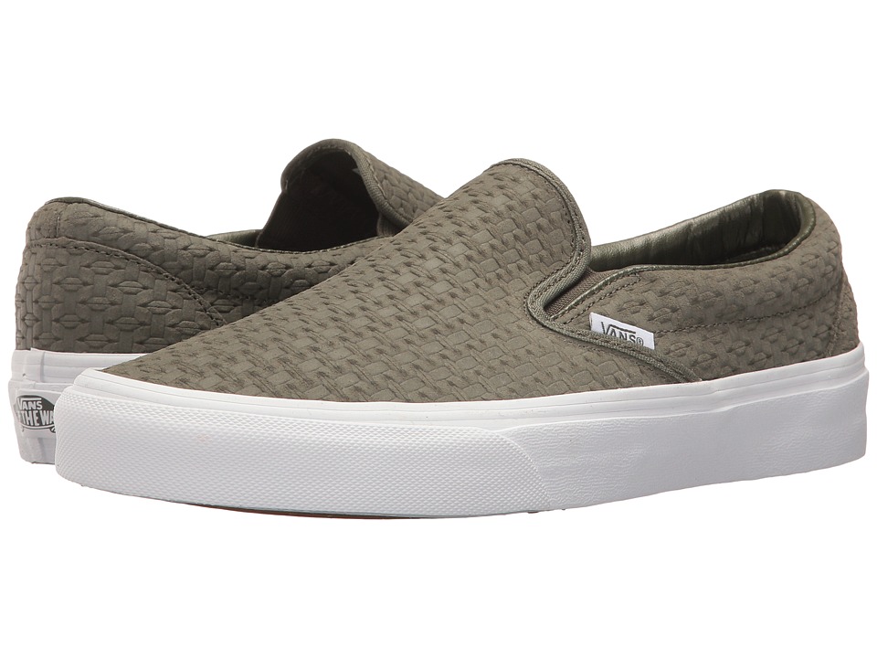 Vans Classic Slip-Ontm ((Suede Embossed Weave) Grape Leaf/Burnt Olive) Skate Shoes