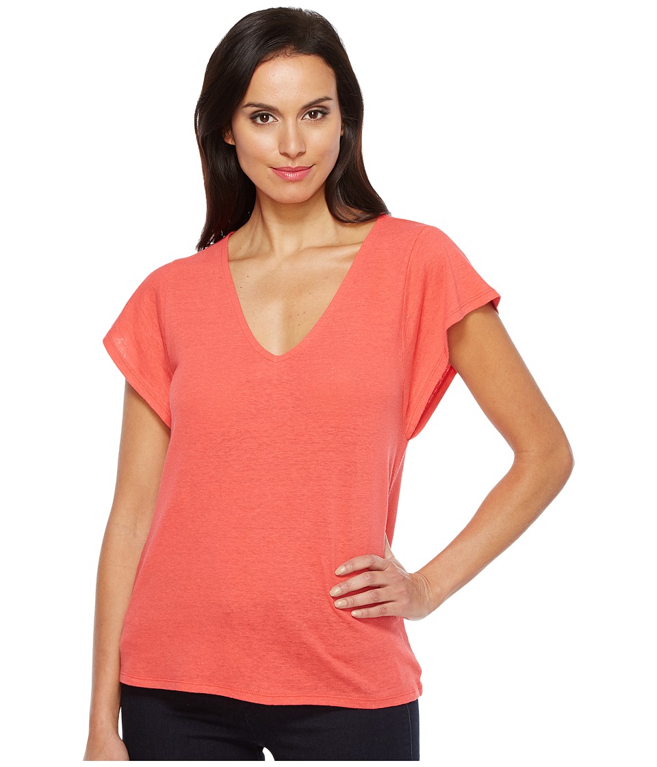 Lucky Brand V-Neck Tee (Hibiscus) Women