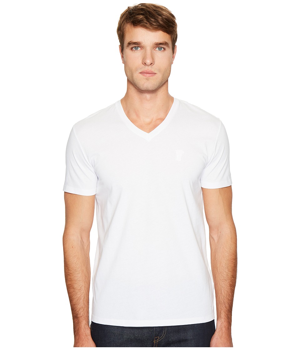 Versace Collection Logo V-Neck Tee (White) Men