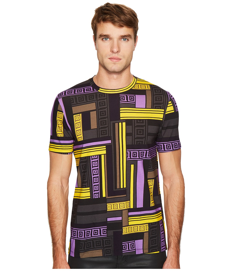 Versace Collection Linear Print T-Shirt (Lilac) Men