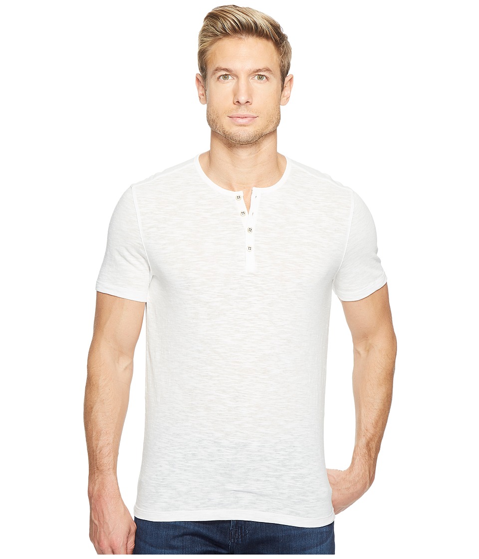 John Varvatos Star U.S.A. Melange Short Sleeve Knit Henley K3167T2L (Salt) Men