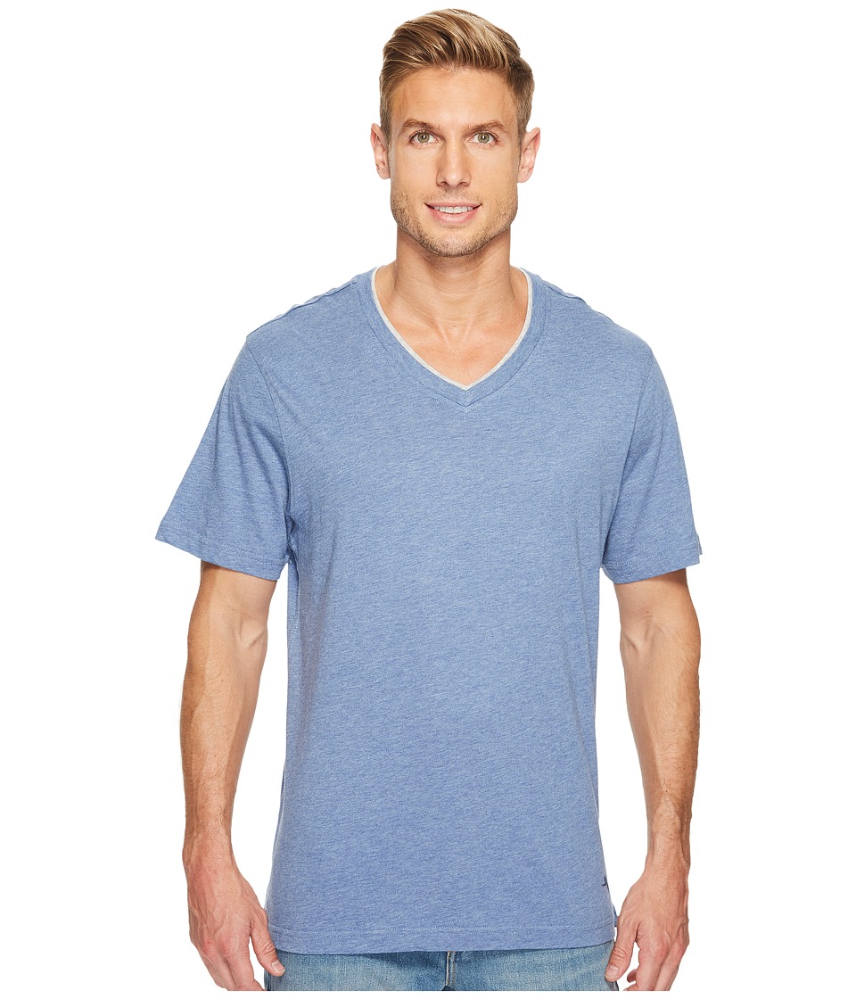 Tommy Bahama Heather Cotton Modal Jersey Tee (Denim Heather) Men