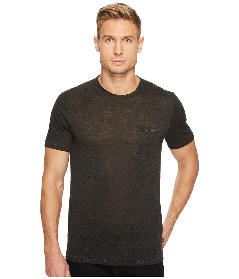 John Varvatos Star U.S.A. Short Sleeve Burnout T-Shirt (Coffee) Men