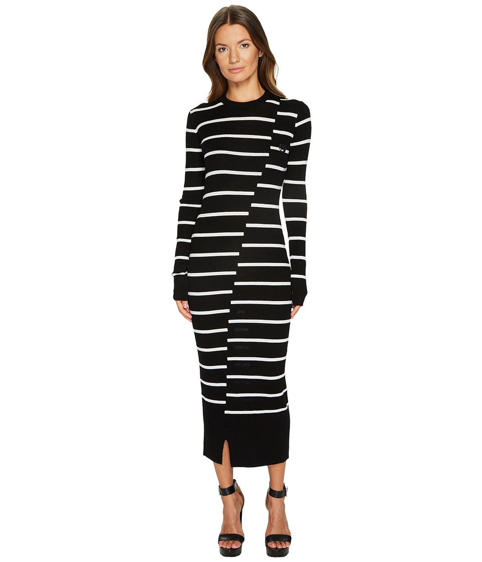 McQ Distort Stripe Crew (Black/White) Women
