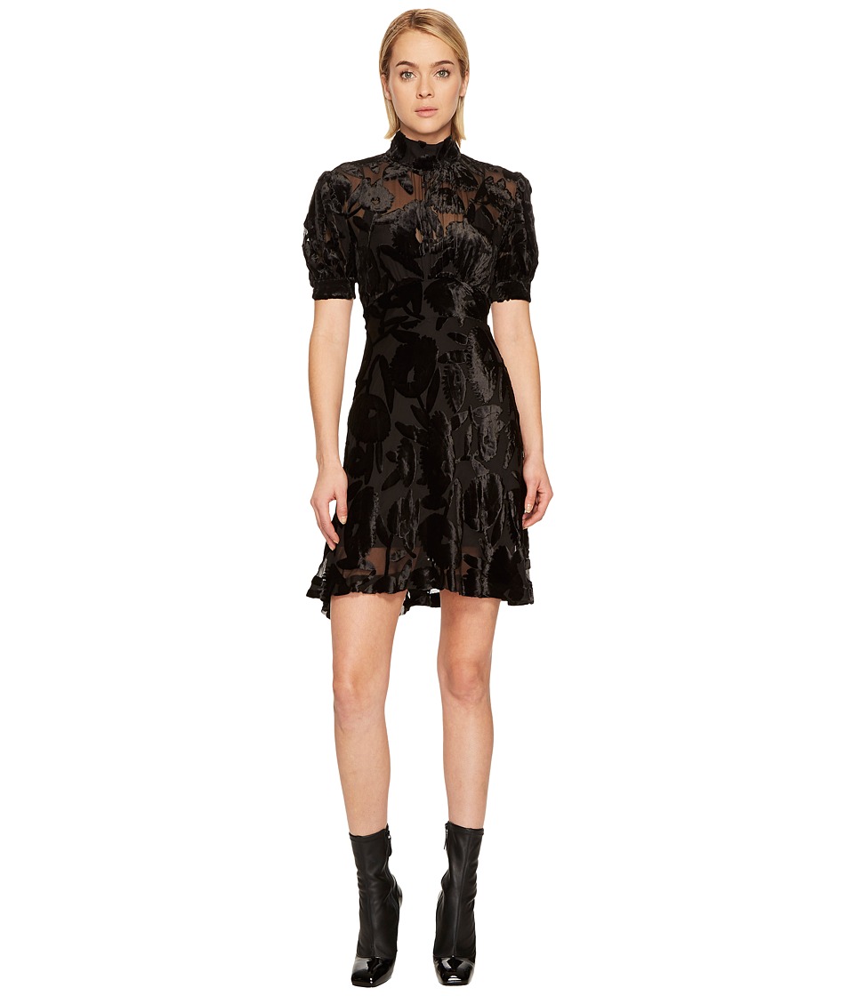 McQ Short Gather Sleeve Dress (Black) Women