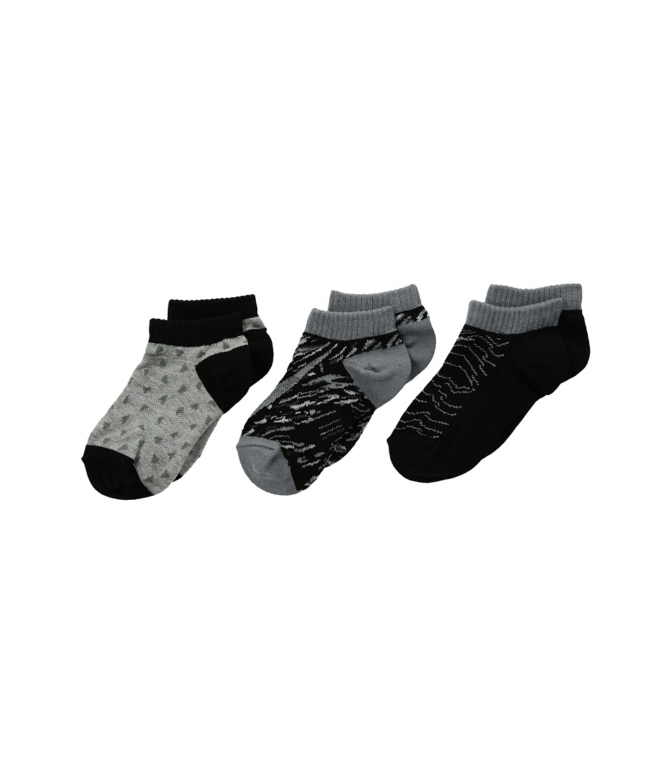 Nike Kids 3-Pair Pack Graphic No Show (Toddler) (Dark Grey Heather) Girls Shoes