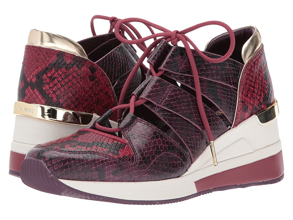 MICHAEL Michael Kors Beckett Trainer (Damson/Mulberry Embossed Printed Snake/Mirror Metallic) Women