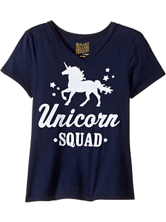 The Original Retro Brand Kids - Unicorn Squad V-Neck Short Sleeve Tee (Big Kids)