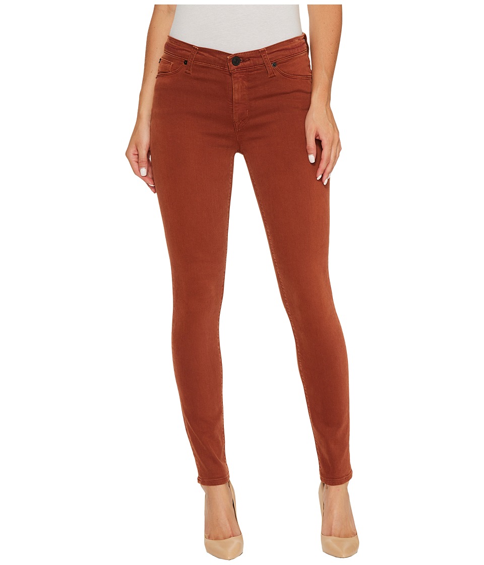 Hudson Nico Mid-Rise Ankle Super Skinny in Distressed Sepia (Distressed Sepia) Women