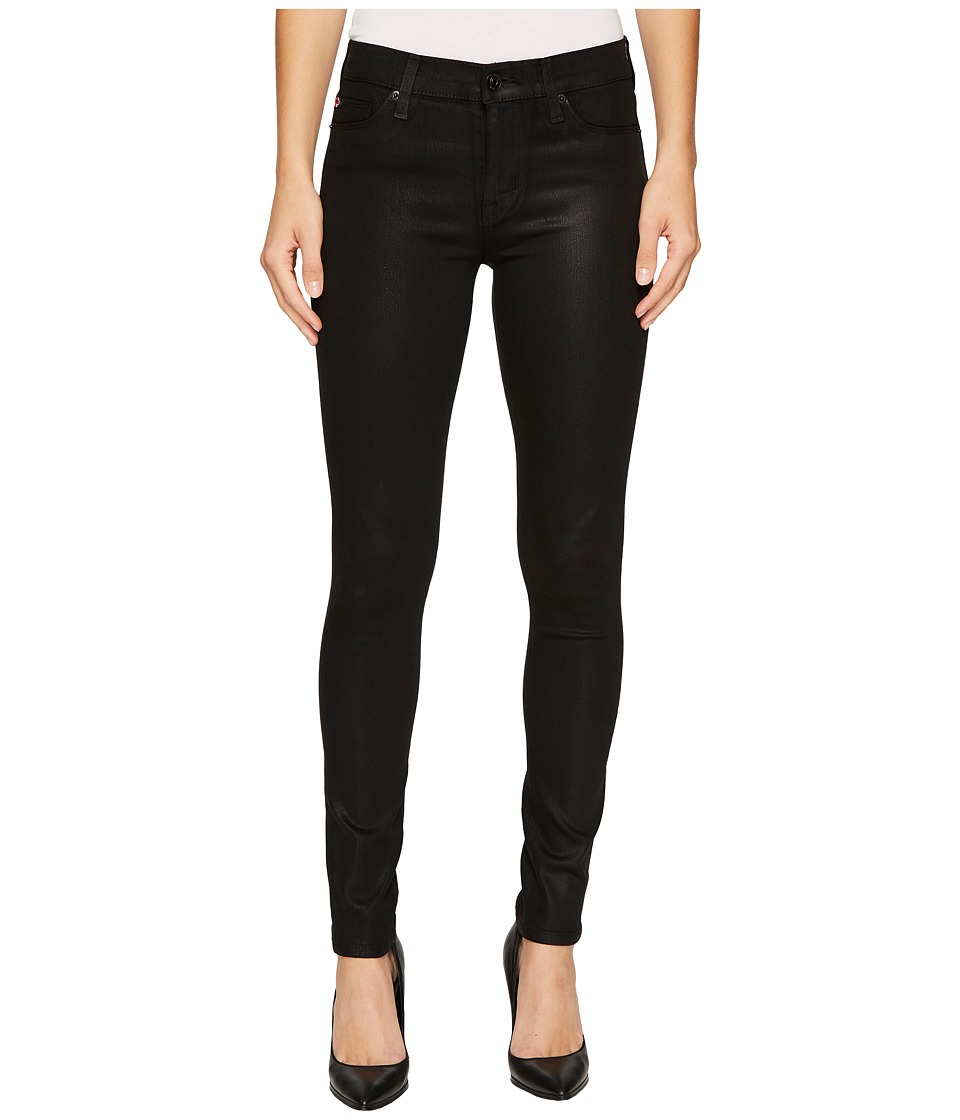 Hudson Nico Mid-Rise Super Skinny in Noir Coated (Noir Coated) Women