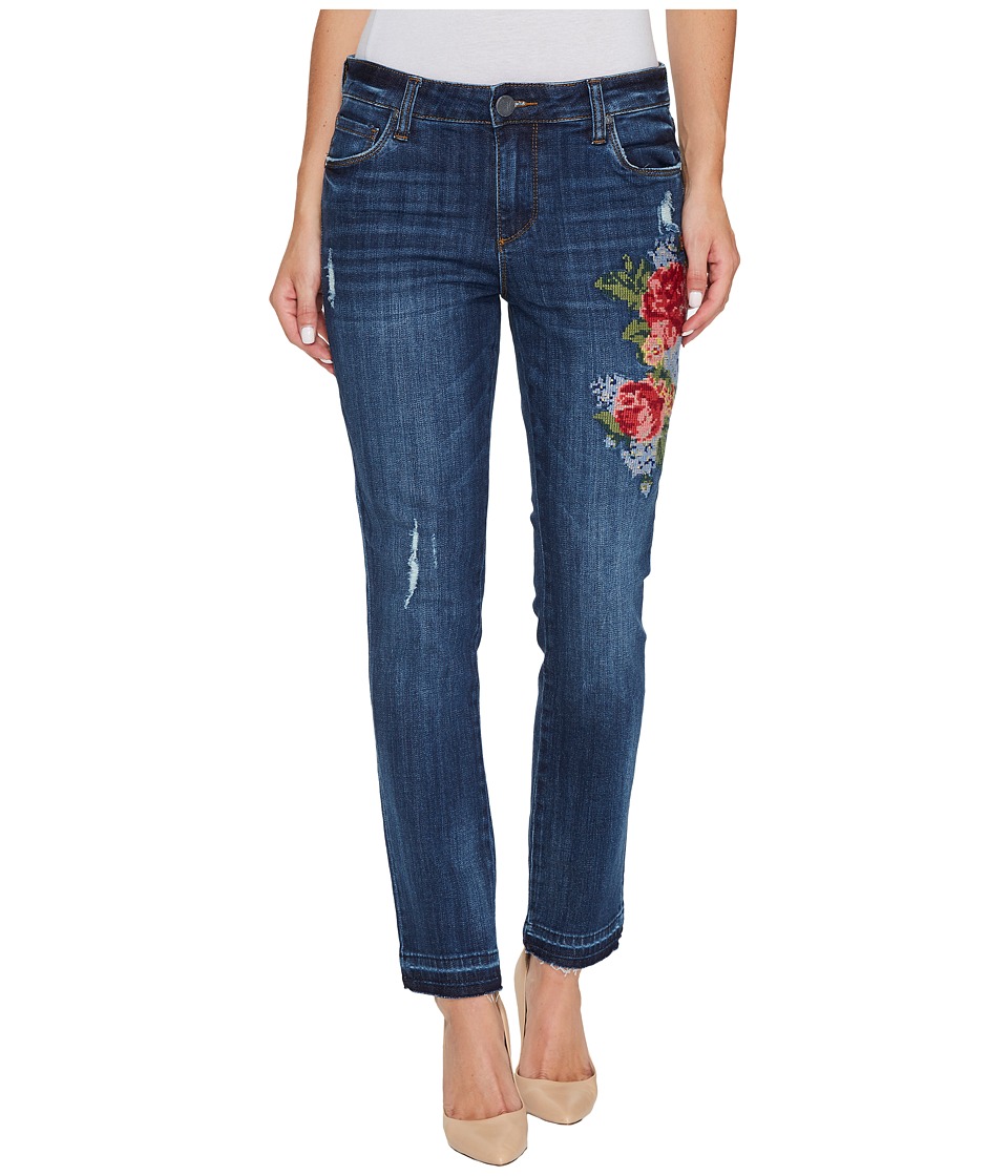 KUT from the Kloth Reese Ankle Straight Leg in Premier w/ Dark Stone Base Wash (Premier/Dark Stone Base Wash) Women