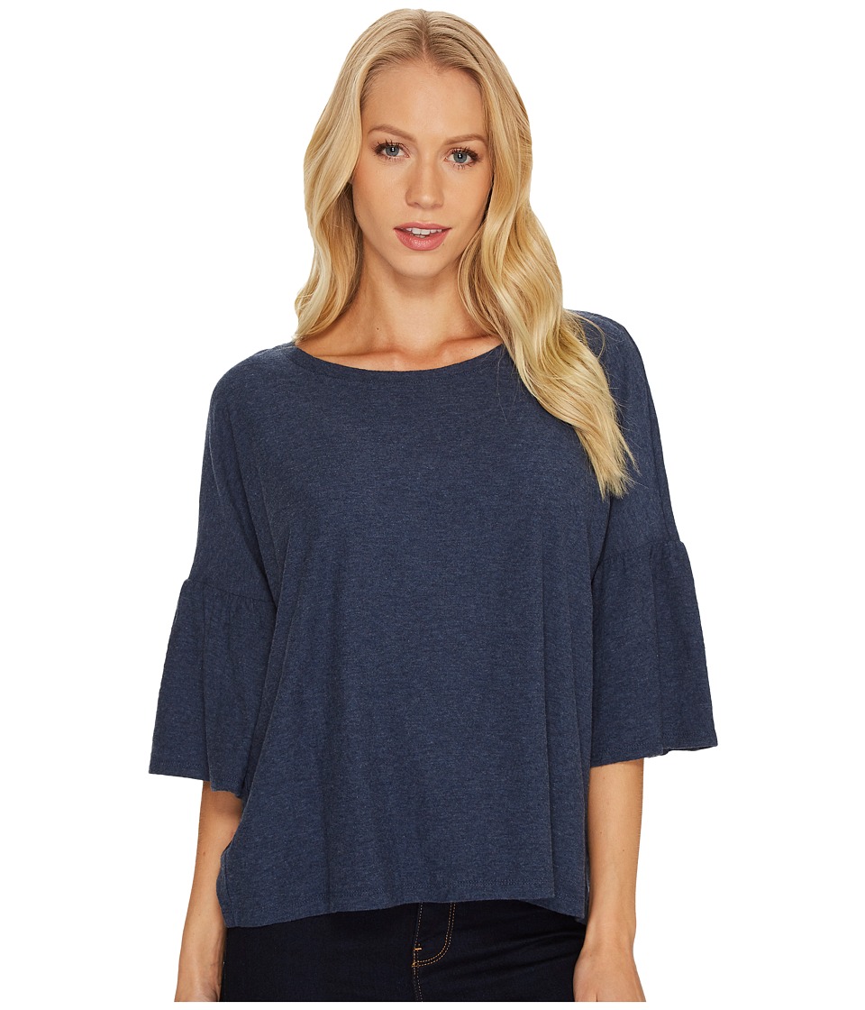 TWO by Vince Camuto Relaxed Bell Sleeve Cotton Slub Tee (Indigo Night Heather) Women