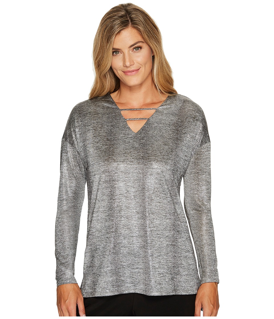 Tribal Travel Pack and Go Tunic w/ Ladder Detail (Silver) Women