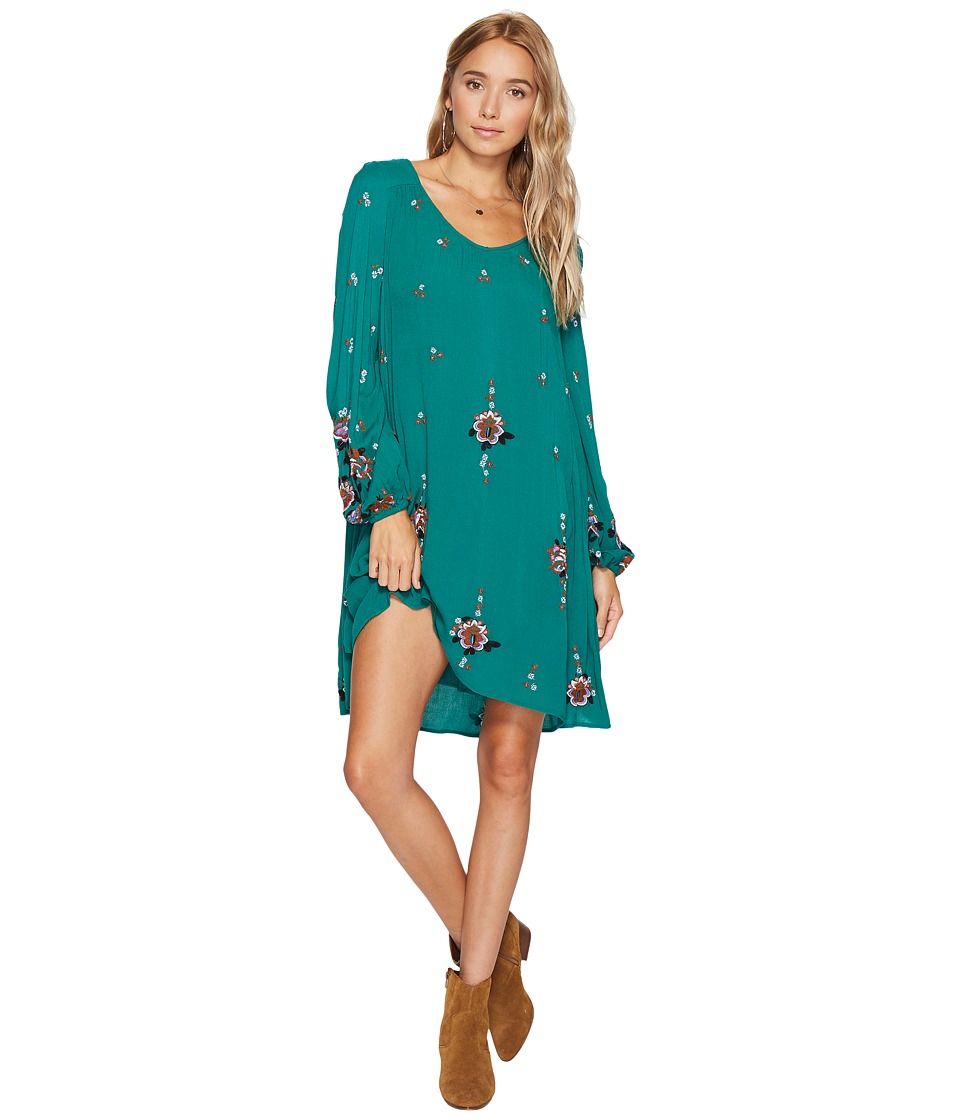 Free People Oxford Embroidered Mini (Green Combo) Women