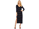 Featherweight Stripe Double V-Neck Dress