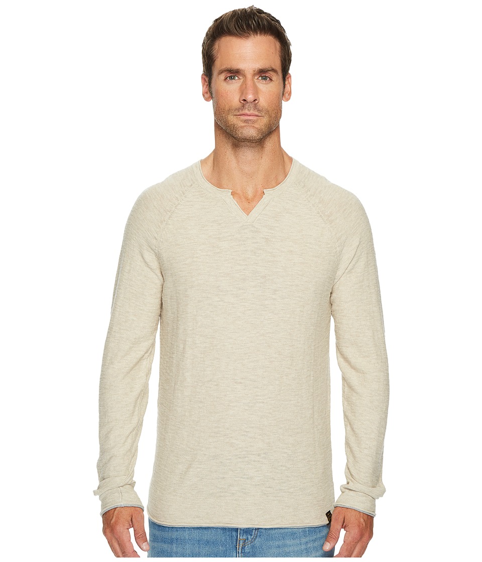 Lucky Brand Notch Neck Sweater (Oatmeal) Men