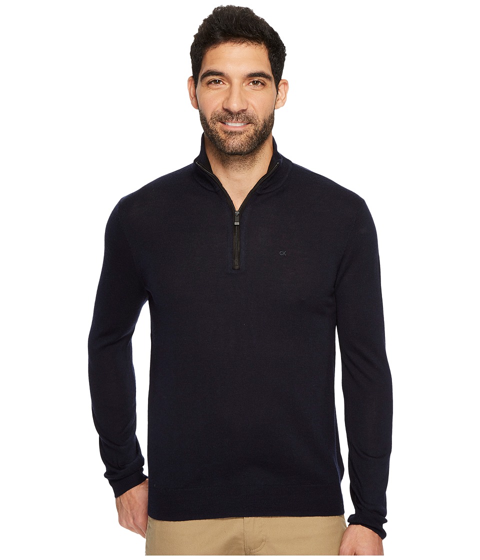 Calvin Klein Merino End on End 1/4 Zip Sweater (Roma) Men