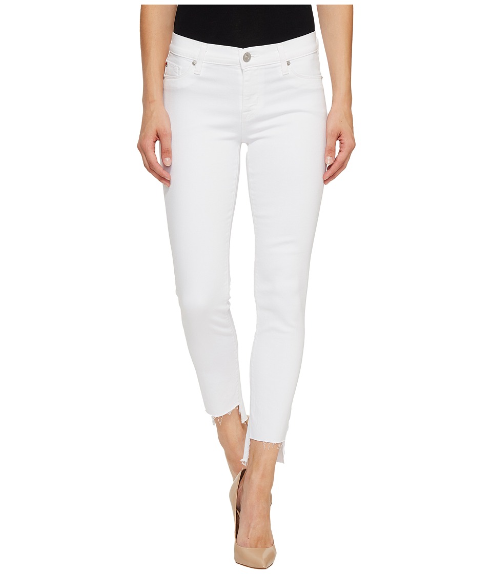 Hudson Colette Mid-Rise Skinny with Raw Step Hem in White (White) Women