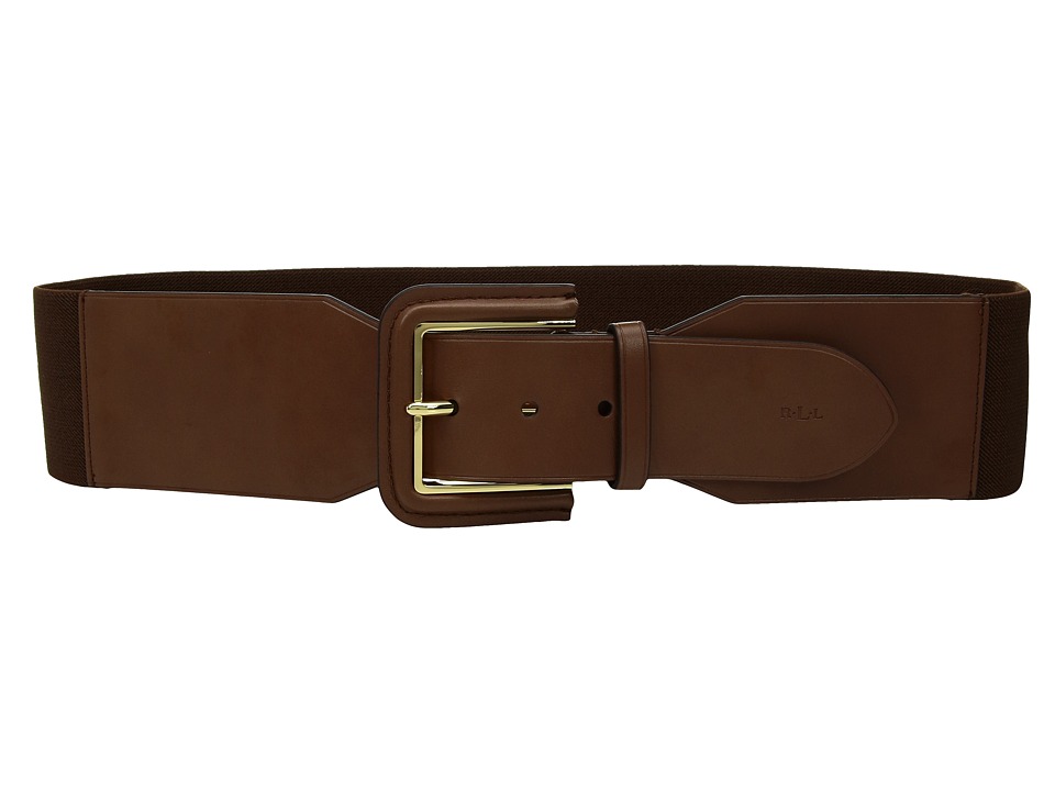 LAUREN Ralph Lauren Stretch Metal Buckle Belt (Tan) Women