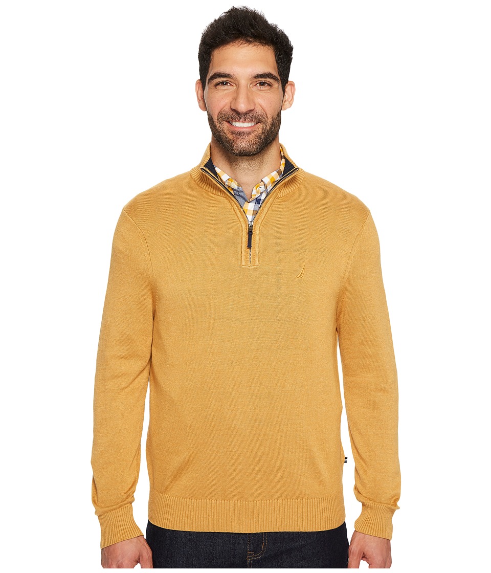 Nautica 12GG 1/4 Zip Jersey (Caramel Heather) Men