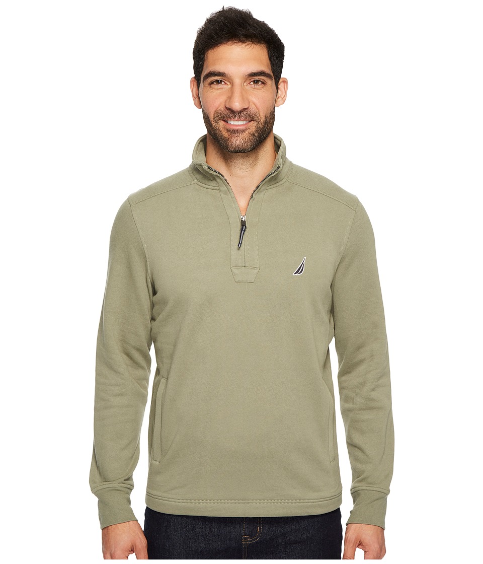 Nautica Long Sleeve 1/4 Zip Sweater (Sage) Men