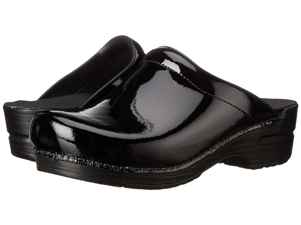 Dansko Sonja Black Patent Womens Clog Shoes
