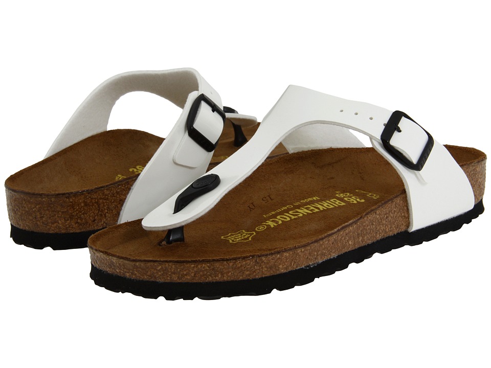 Birkenstock Gizeh Birko-Flor (Bright White Patent Birko-Flor ) Women