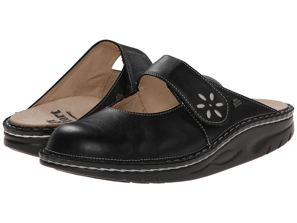 Finn Comfort Side 1567 (Black/Silver) Women's Clogs