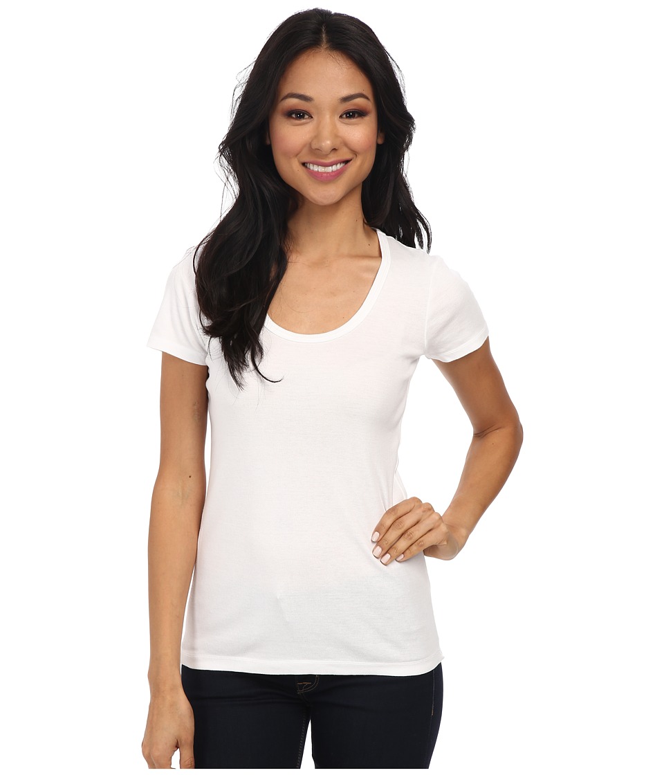 Splendid 1x1 Rib Scoop Tee (White) Women